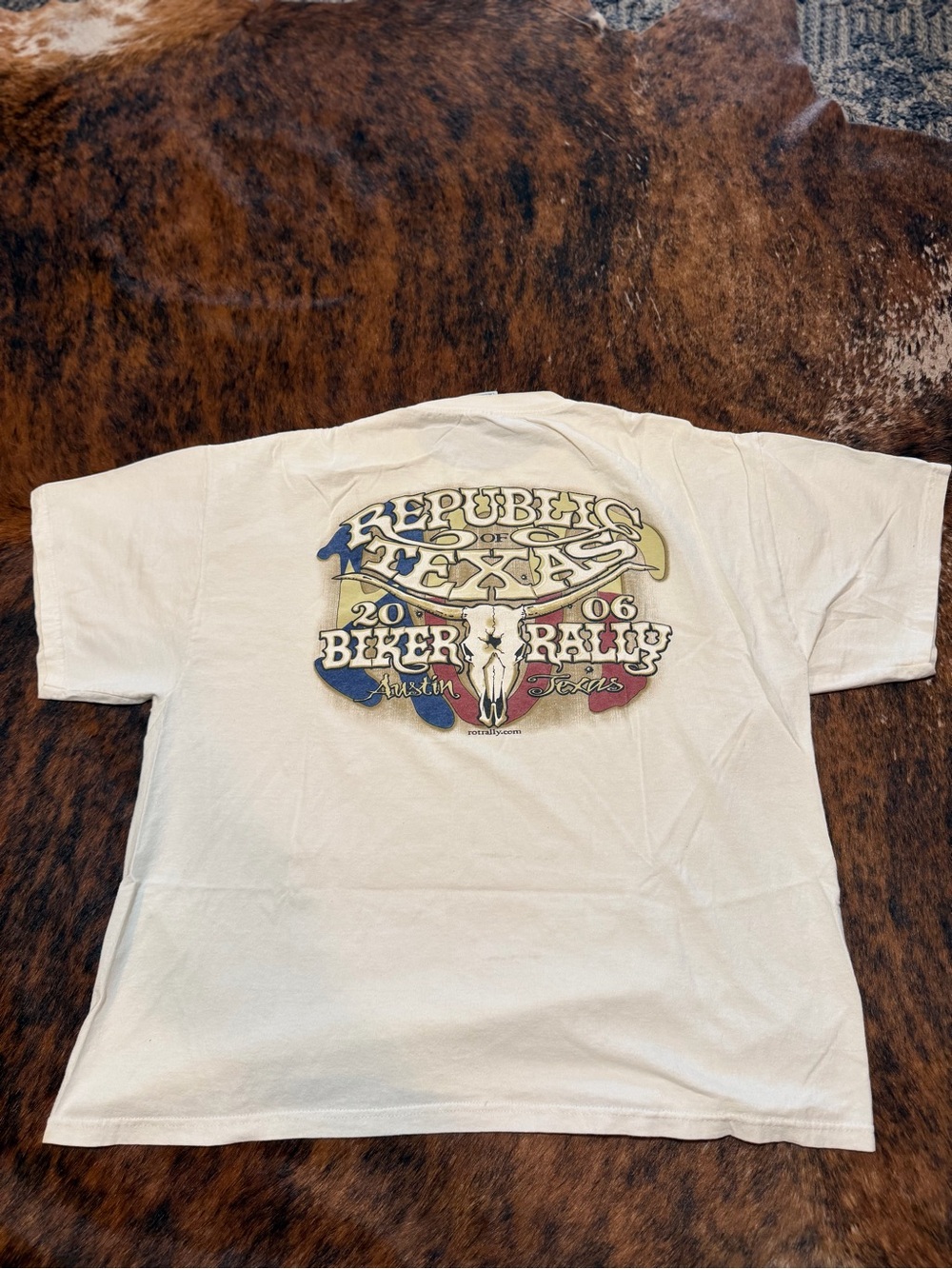Vintage Biker Rally T Shirt Size XL Y2K Republic of Texas ROT 2006 Delta Heavy